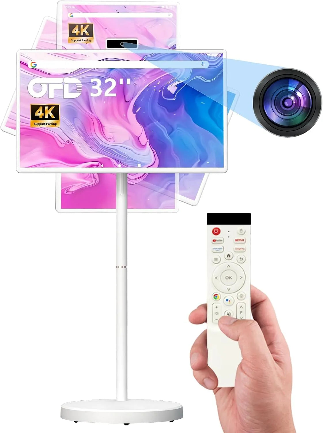 Smart TV 1080P, 32 Zoll, Fernseher, tragbar, Android OS, Full HD, Rolling TV 1080P Android 15 OS