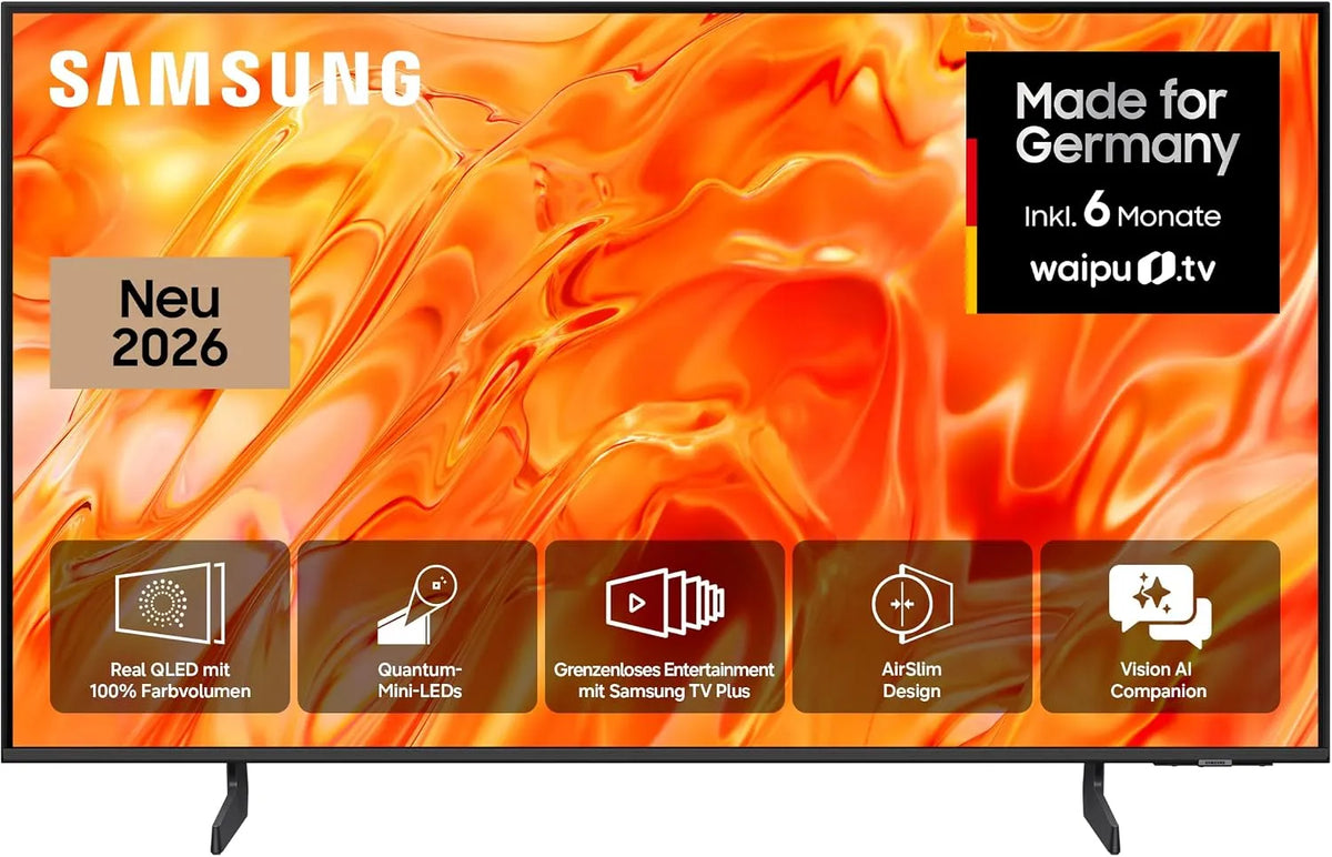 Samsung QN70H Smart TV, 50 Zoll, 144 Hz, Fernseher, 4K UHD, QLED, Quantum-Mini-LED für ultrafeine Kontraste, 4K AI Upscaling, 125 cm, AI Companion
