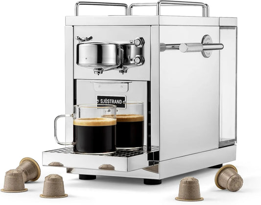 Nespresso Espressomaschine, Edelstahl, reparierbare Kaffeemaschine, Die Original 2 Kaffeemaschine, Nespresso® kompatible Kapselmaschine