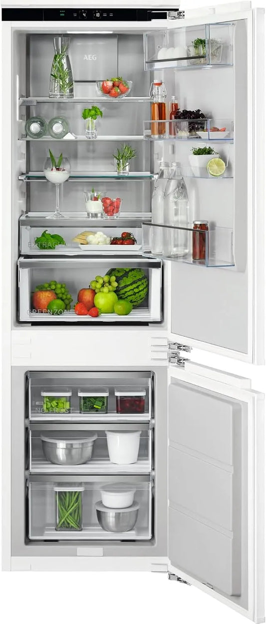 AEG Serie 8000 TSC8M181BC Kühl-Gefrierkombination, 182 L, No Frost, Einbau, Kühlschrank mit Gefrierfach, 360°Cooling Optimale Luftfeuchtigkeit, 62L