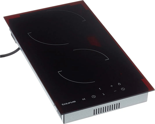 Taurus V302T Kochfeld, 3000 W, Touch-Bedienung, Timer, Kindersicherung, Schwarz, Touch-Steuerung, 2 Heizzonen, 9 Leistungsstufen, Stop&Go Funktion