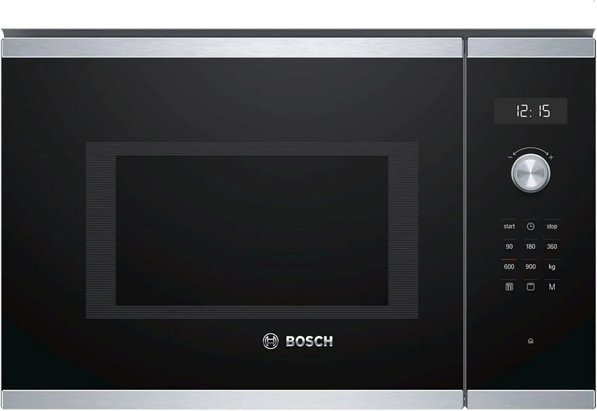 Bosch Serie 6 BEL554MS0 Mikrowelle, 38 x 59 cm, 900 W, Touch-Bedienung, Einbau, Edelstahl, Mikrowellenofen, LED-Touchdisplay, Drehteller 31, 5cm