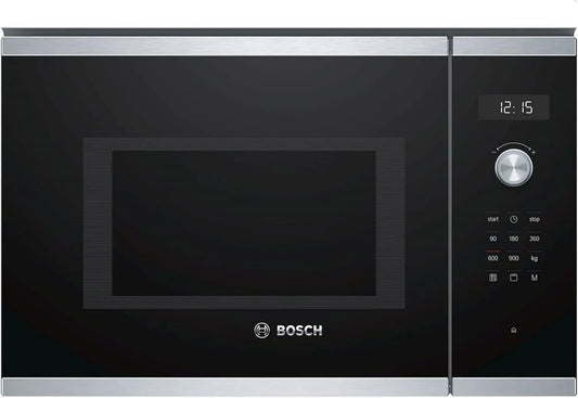 Bosch Serie 6 BEL554MS0 Mikrowelle, 38 x 59 cm, 900 W, Touch-Bedienung, Einbau, Edelstahl, Mikrowellenofen, LED-Touchdisplay, Drehteller 31, 5cm