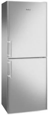 Amica Kühl-Gefrierkombination, 138 L, Edelstahl, Kühlschrank mit Gefrierfach, 52 cm breit, 148 cm hoch, 2 Ablagen, Automatische Abtauung, Amica KGC