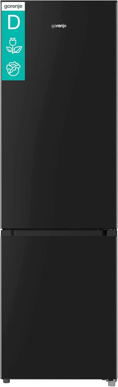 Gorenje RK418DPB4I Kühl-Gefrierkombination, 268 L, 55 × 180 × 55, 8 cm, Inverter, Kühlschrank mit Gefrierfach, Schwarz, 197L plus 71L, LED Licht