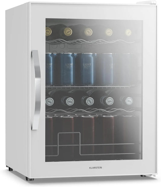 Klarstein Kühlschrank, 60 L, 0 bis 13 °C, Glas, 4 Metallablagen, kühlschrank für Flaschen, Präzise Temperaturregelung, Kompressor