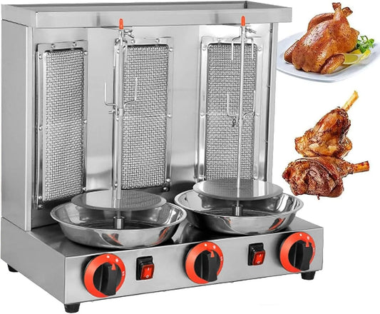Produkt Rotisserie-Broiler mit Temperatureinstellung 50-300 °C, Gas-Döner-Maschine, leicht zu reinigen, für Restaurant, Zuhause, Küche
