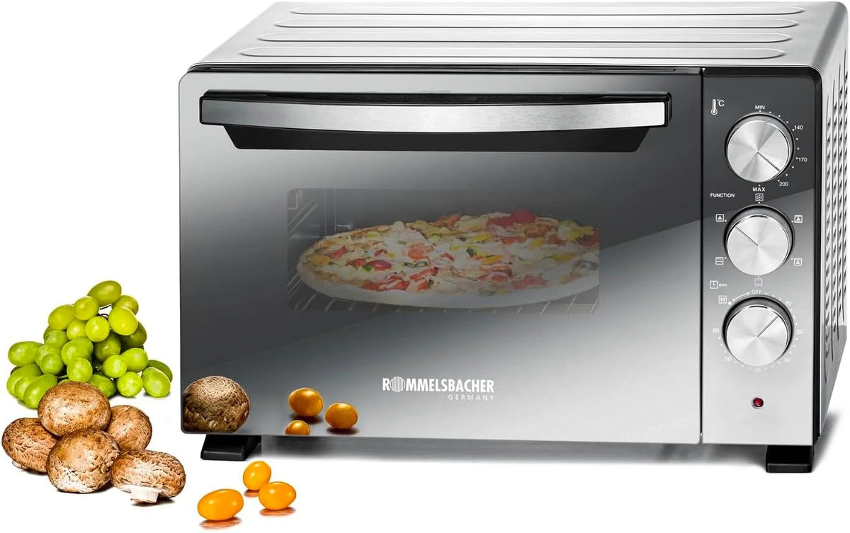 Rommelsbacher energiesparend & effizient, Back & Grill Ofen BGS 1400, 22 Liter Volumen, antihaftbeschichteter Backraum, 1380 W, 6 Heizarten