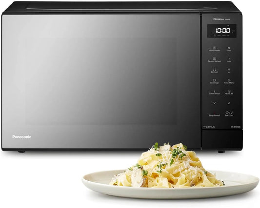 Panasonic NN-ST65QBEPG Mikrowelle, 32 L, Touch-Bedienung, Inverter, Mikrowellenofen, Schwarz, Quick 30 Funktion, 1000 Watt Leistung, Genius Sensor