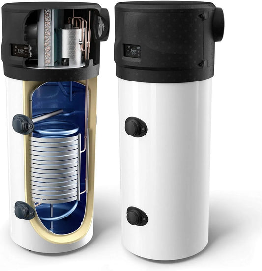 Luft-Wasser-Wärmepumpe, 200 L, AquaThermica Pro 200 Liter Brauchwasserwärmepumpe Luft-Wasser Wärmepumpe für Trinkwasser mit 1 zus. Wärmetauscher