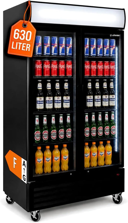 Kühlschrank, 630 L, GastroHero SC-630FH, Klapptüren, Leuchtaufsatz, GastroHero Getränkekühlschrank 630 L