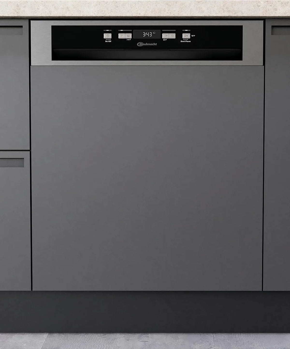 Bauknecht BKSV2 Geschirrspüler, 60 cm, Edelstahl, Bauknecht BKSV2 PAN Integrierbarer Geschirrspüler, automatisches Türöffnungssystem, ActiveDry