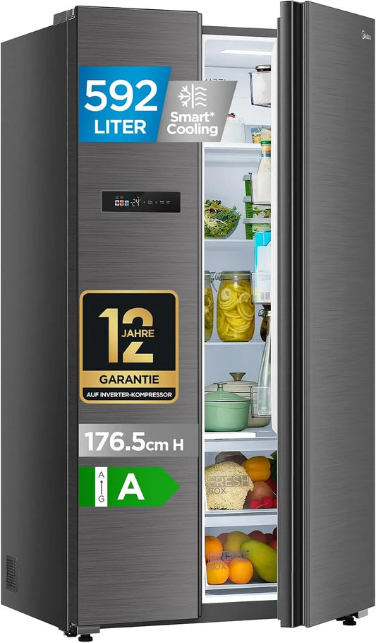 Kühlschrank, 592 L, 35 dB, Midea, No Frost, Humidity Control