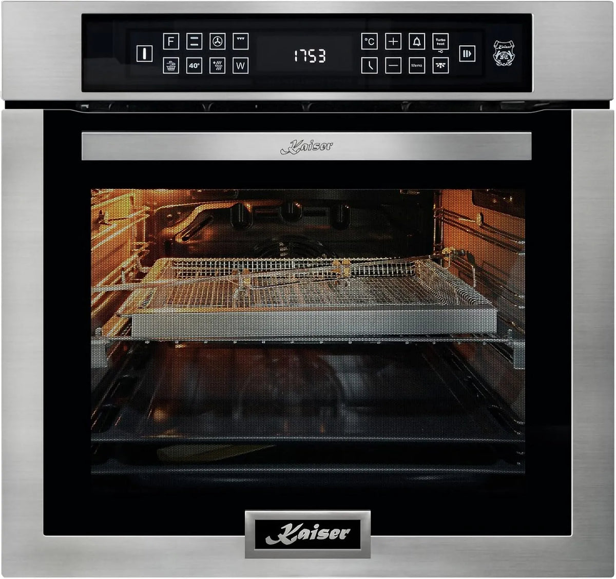 Backofen, 86 L, Einbau, Edelstahl, LED-Display, 86 L 15 Fkt, KAISER Backofen Einbau EH 6306 N R Elektrobackofen