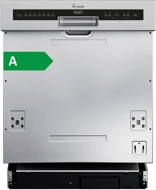 Geschirrspüler DW60TI, 60 cm, 7 Programme, Spülmaschine, LED-Beleuchtung, Edelstahl, Silber, Besteckschublade