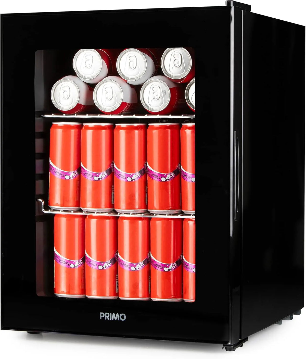 Kühlschrank, 33 L, PRIMO PR193BC, freistehend, Glas, Schwarz, PRIMO PR193BC Getränkekühlschrank Minibar Mini-Kühlschrank Glastür Freistehend 33L C