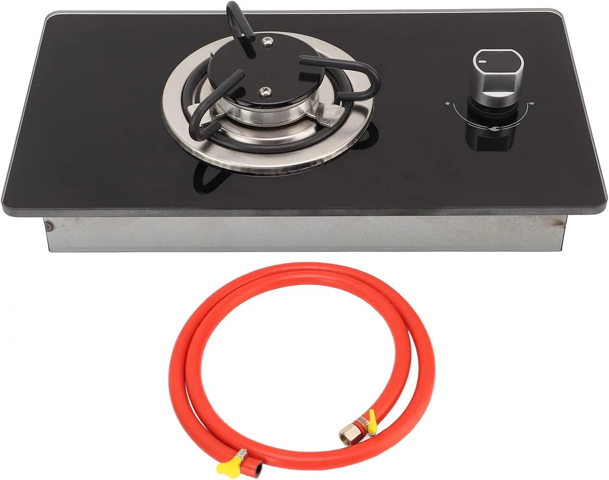 Campingkocher, tragbar, Einflamm Herd 1, RV Gaskocher Kochfeld, 8 kW mit Glasplatte und Flammenregler für Yacht Caravan Boot