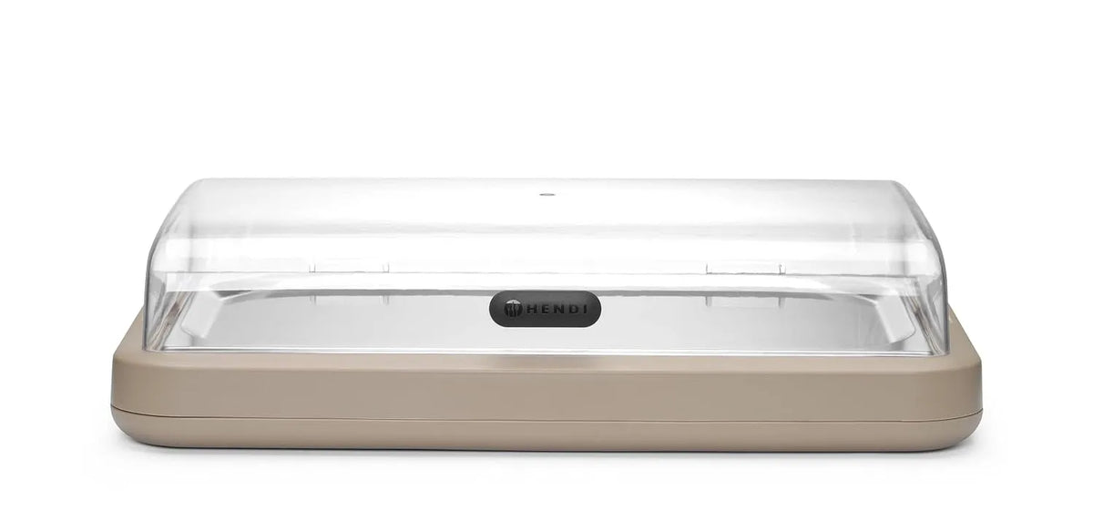 Modell GN1, mit Tablett und Kühlelement, beige, HENDI Buffet-Vitrine, UNIQ