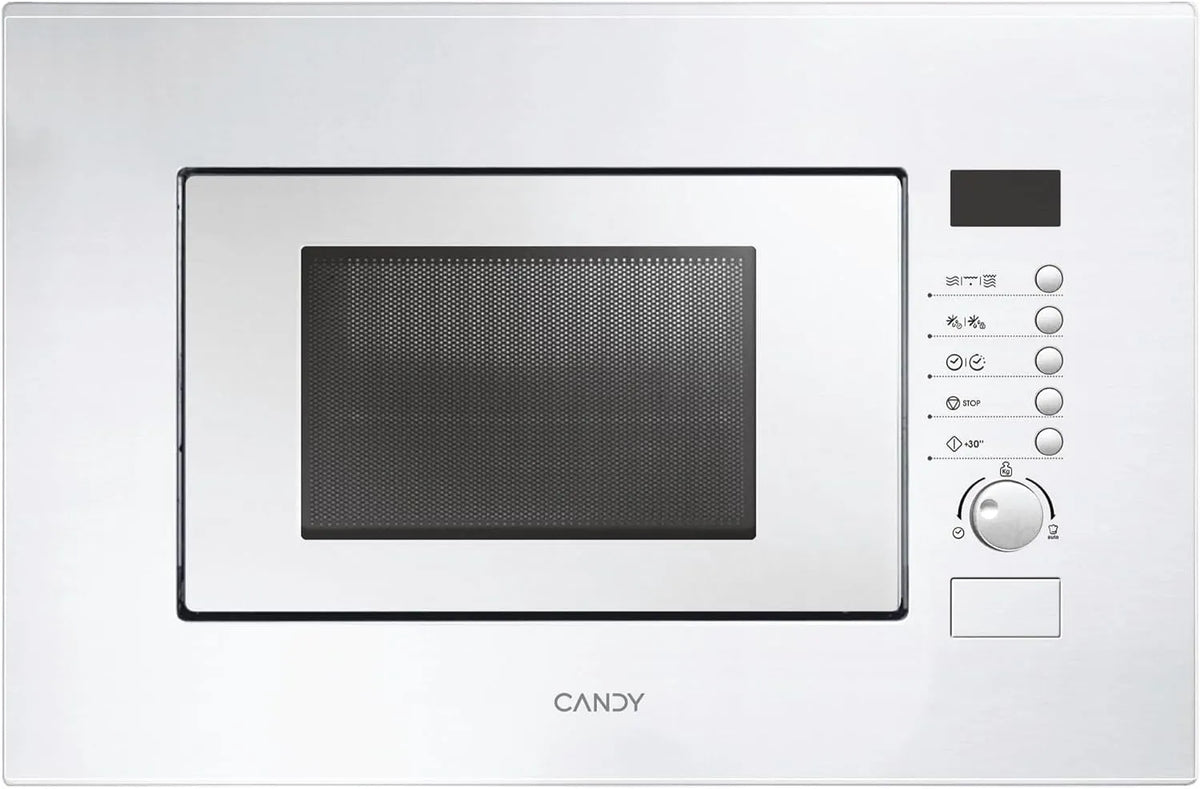 Candy MIC20GDFB Mikrowelle, 24, 5 cm, 20 L, 1000 W, 8 Programme, Grill, Mikrowellenofen, Weiß, 8 Funktionen, Kühlventilator, Teller 24, Metallschale