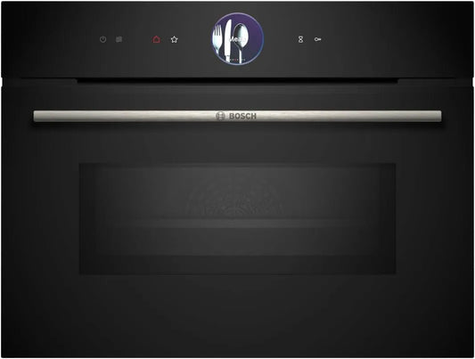 Bosch Serie 8 CMG7761B1 Mikrowelle, 45 x 60 cm, Touch-Bedienung, Einbau, Mikrowellenofen, Schwarz, Touchdisplay, Pyrolyse, Made in Germany, Air Fry