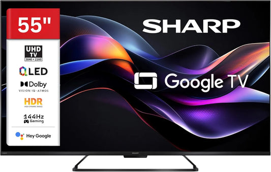 Google 55HR7765E Smart TV, 55 Zoll, 144 Hz, Fernseher, 4K UHD, QLED, HDR