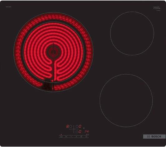 Bosch Serie 4, PKK611BB8E, Elektroherd, 3 Kochfelder, 60 cm, Leistung 5700 W, Schwarz