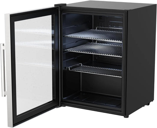 Kühlschrank, 60 L, Outdoor, Edelstahl, 60 Liter, cozze® Outdoor Kühlschrank für Draußen mit Edelstahlrahmen