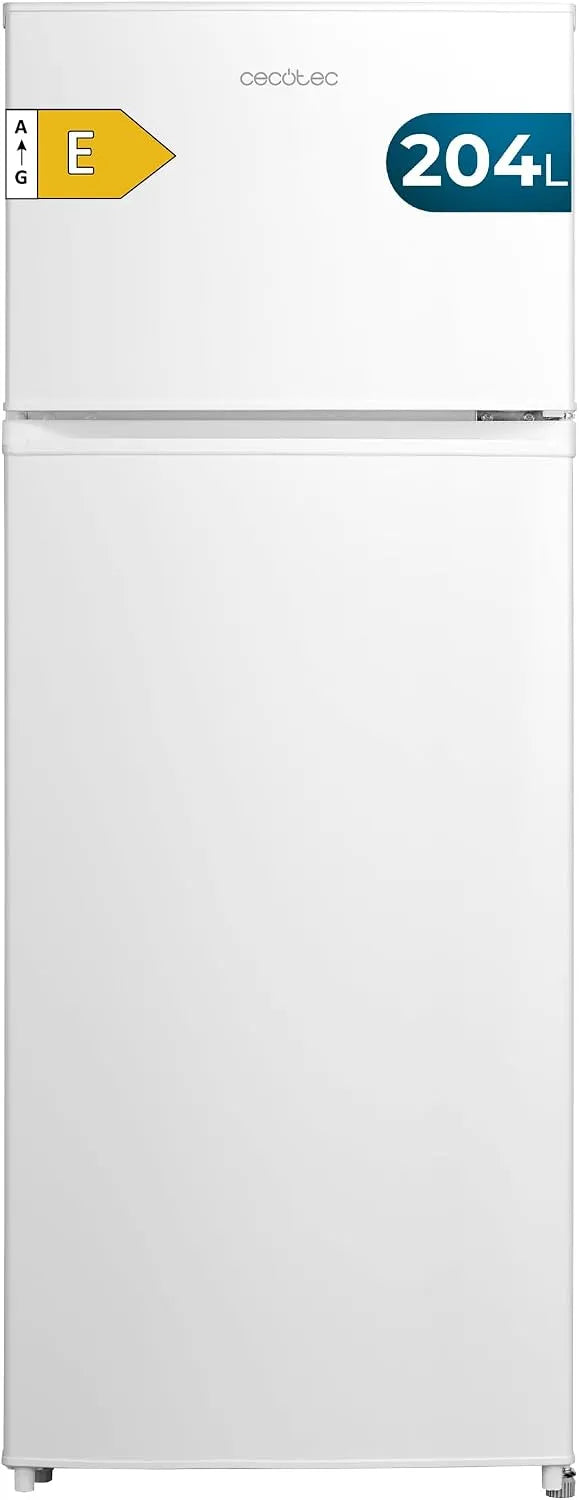 Cecotec Bolero CoolMarket 2D Kühlschrank, 204 L, Energieklasse E, LED-Beleuchtung, Inverter, leise, Weiß, 143 cm Höhe, 55 cm Breite, 204L, Klasse E