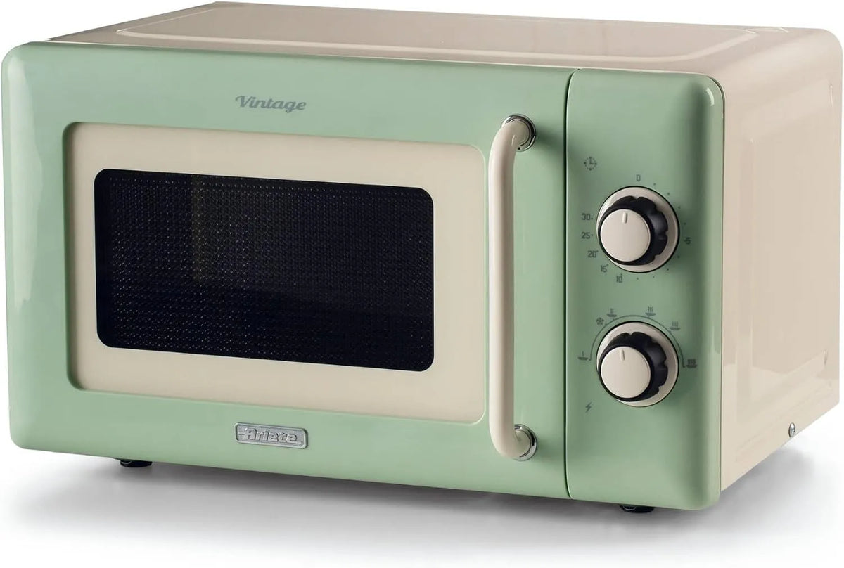Mikrowelle, 20 L, 800 W, Timer, Grün, 3 Funktionen, 6 Kochstufen, Ariete 3960 Mikrowelle Vintage