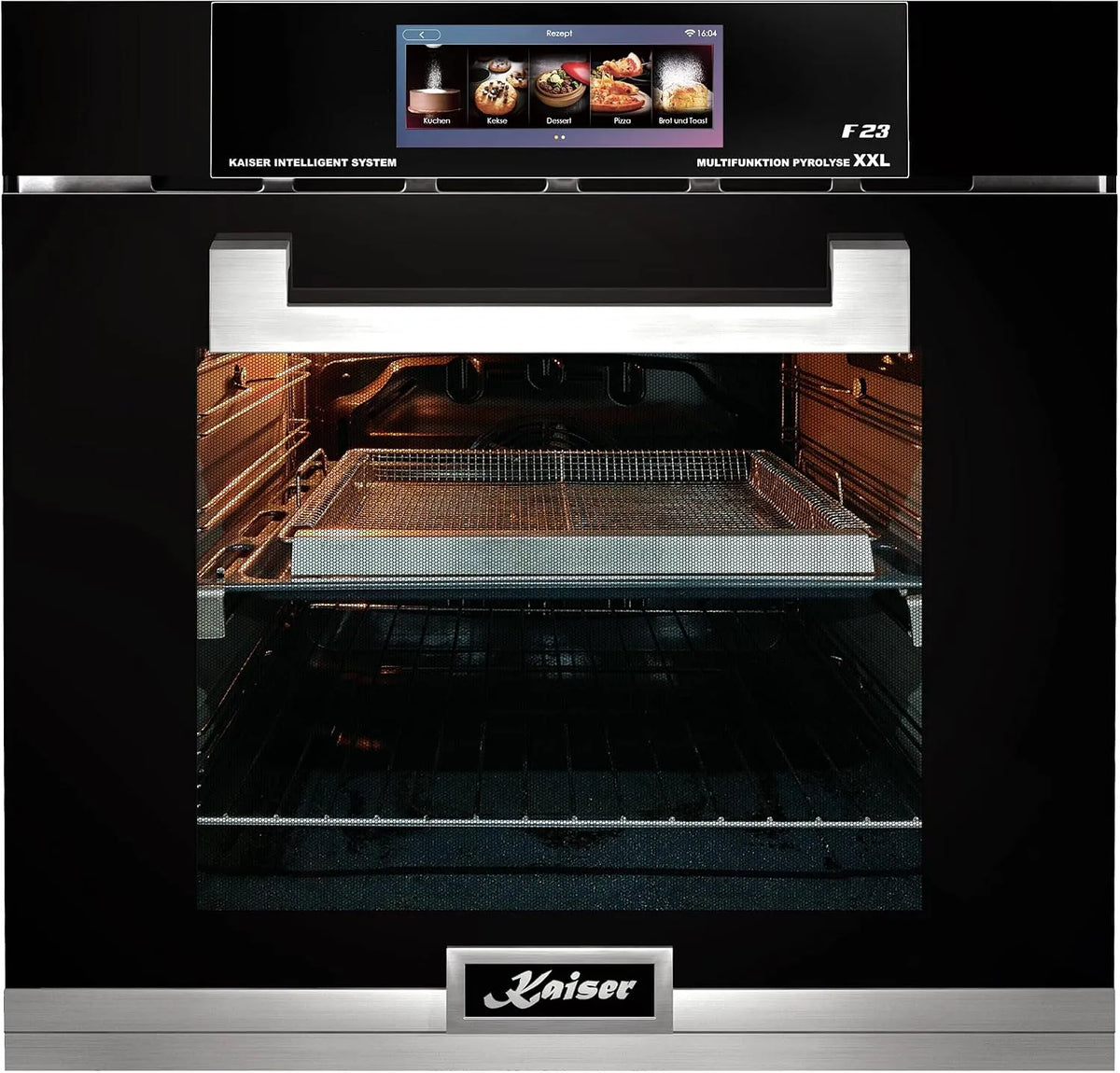 Backofen, 79 L, Einbau, Dampf, 2 Temperaturzonen, Edelstahl, Schwarz, 29 Funktionen, INOx, Heißluftfritteuse, Pyrolyse Selbstreinigung