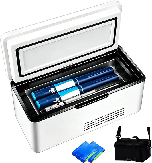 Elektrische Kühlbox, 2 bis 8 °C, tragbar, Auto, Medikamenten- und Insulintransport, mobile Kühlbox, 8 °C aktiver Kühlung, Medizin kühlschrank mit