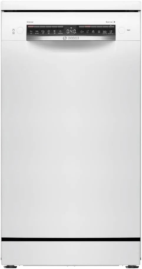 Bosch Serie 4 SPS4EMW61E Geschirrspüler, 45 cm, Slim-Format, freistehend, Weiß