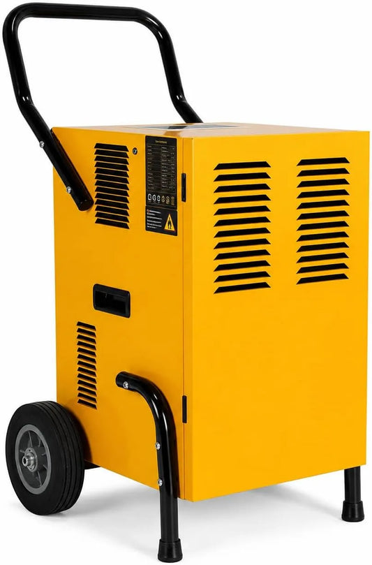 Wäschetrockner, 50 L, 720 m3/h, Timer, Baustelle & große Räume bis 90 m2, 230 m3, 5 L Tank, Luftentfeuchter für Keller, Tag, Auto-Modus