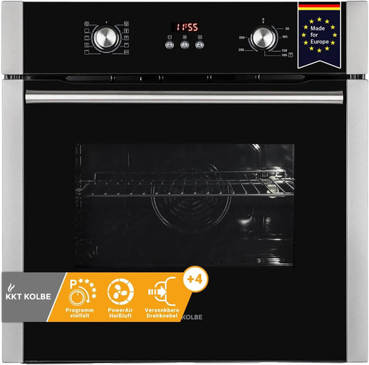 Backofen, 60 cm, 70 L, KKT BO8805SS, Einbau, Schwarz, schwarz silber