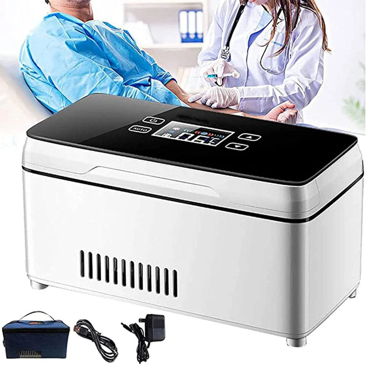 Elektrische Kühlbox, Touch-Bedienung, USB, Medikamenten- und Insulintransport, mobile Kühlbox, Touchmodel-Einzelbatterie, 18 Grad