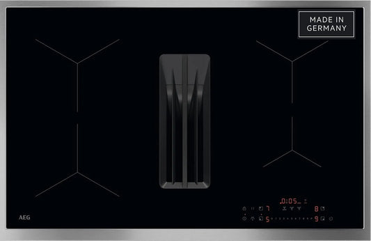 AEG TT84CA0FRB Induktionskochfeld, 80cm, Induktionsplatte, Boost, Touch-Bedienung, Edelstahl, DirectTouch‐Slider, Made in Germany