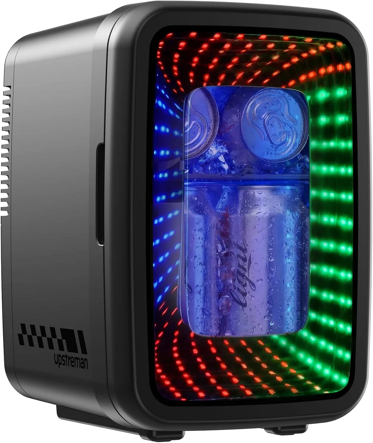 Kühlschrank, 4 L, Upstreman TR4-S, Schwarz, Upstreman Mini Kühlschrank Gaming 4L mit LED