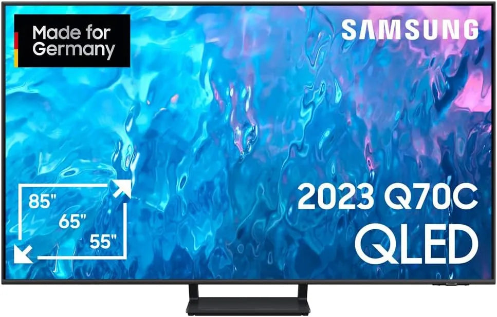 Samsung Q70C Smart TV, 65 Zoll, Fernseher, 4K UHD, QLED, HDR, GQ65 ATxZG, Quantum Prozessor 4K, Quantum HDR, 2023, Deutsches Modell, Motion xcelerator