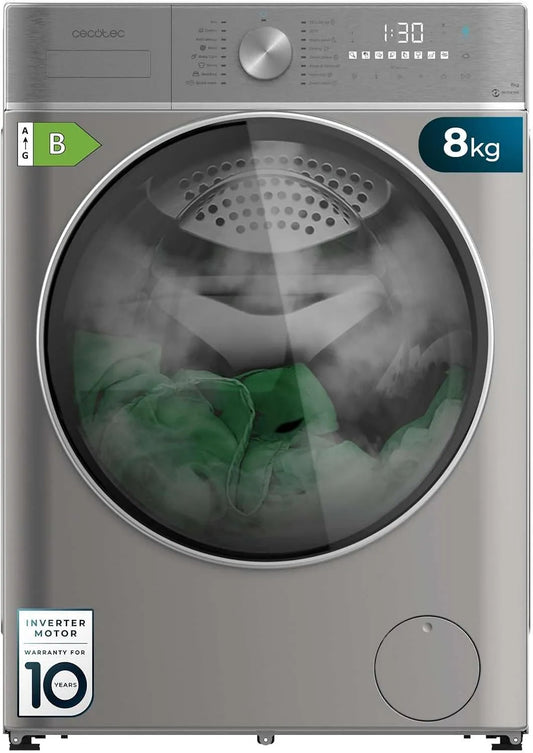 Cecotec Bolero Wash Waschtrockner, 5 kg, Waschmaschine, Trockner, Inverter, Cecotec Waschtrockner 8-5 kg Bolero Wash&Dry 8590 Inverter Steel Max