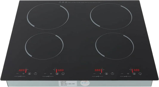 Kochfeld, 59.6 × 51cm, Touch-Bedienung, Schwarz, für Hitzebeständige Töpfe, Kochfeld Schwarz Elektro Keramik Herd Touchscreen-Steuerung 60~250°C 59.6