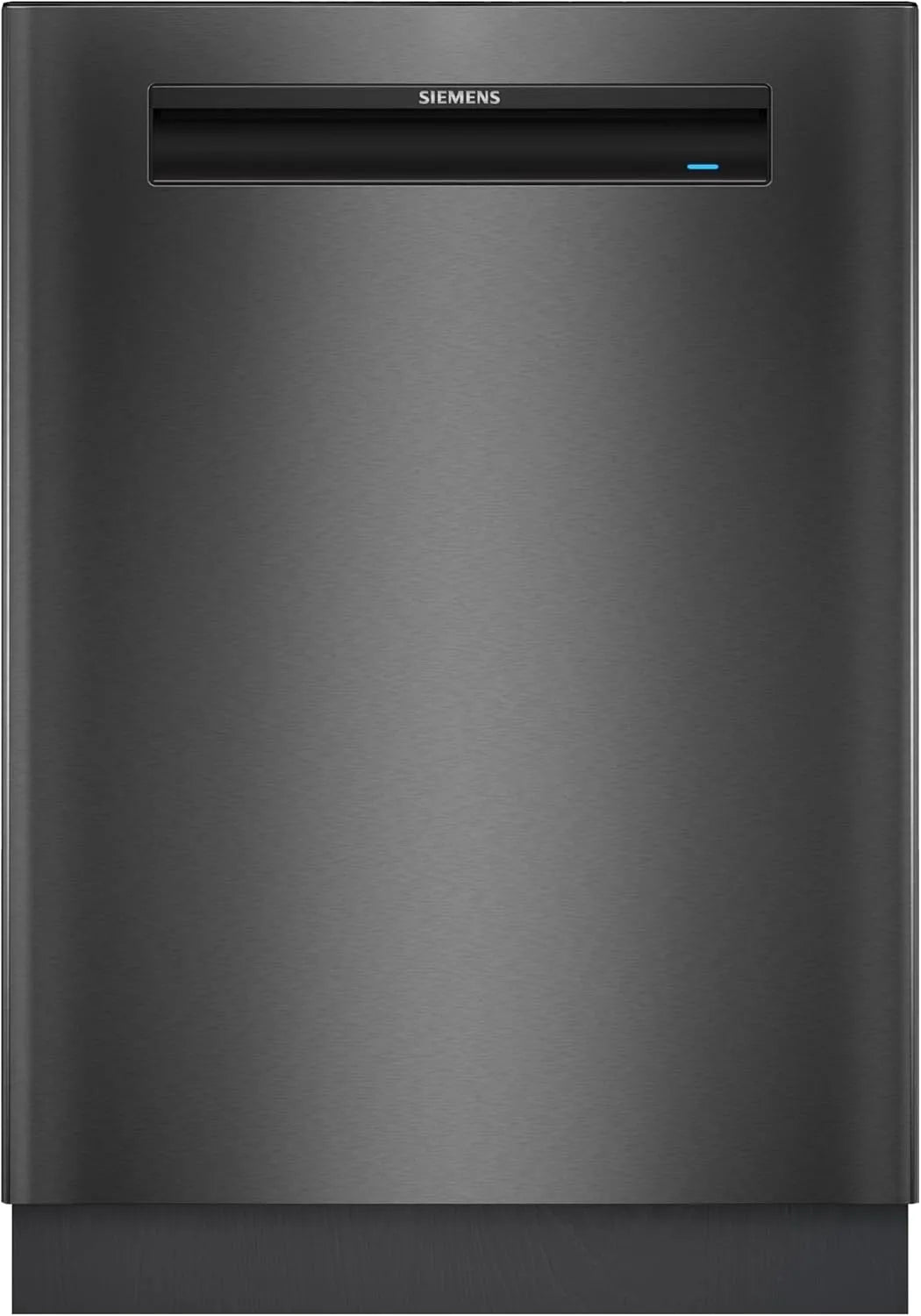 Siemens iQ500 SN15EC06CS Geschirrspüler, 60 cm, smartStart, varioSpeed Plus, aquaStop, automatische Türöffnung, Gebürsteter schwarzer Stahl
