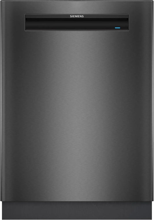 Siemens iQ500 SN15EC06CS Geschirrspüler, 60 cm, smartStart, varioSpeed Plus, aquaStop, automatische Türöffnung, Gebürsteter schwarzer Stahl
