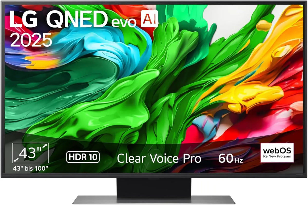 LG 43QNED86A6C Gen8 Smart TV, 43 Zoll, 60 Hz, Fernseher, 4K UHD, webOS, Modelljahr 2025, α7 4K AI Prozessor, 109 cm, webOS 25, 4K QNED evo AI TV