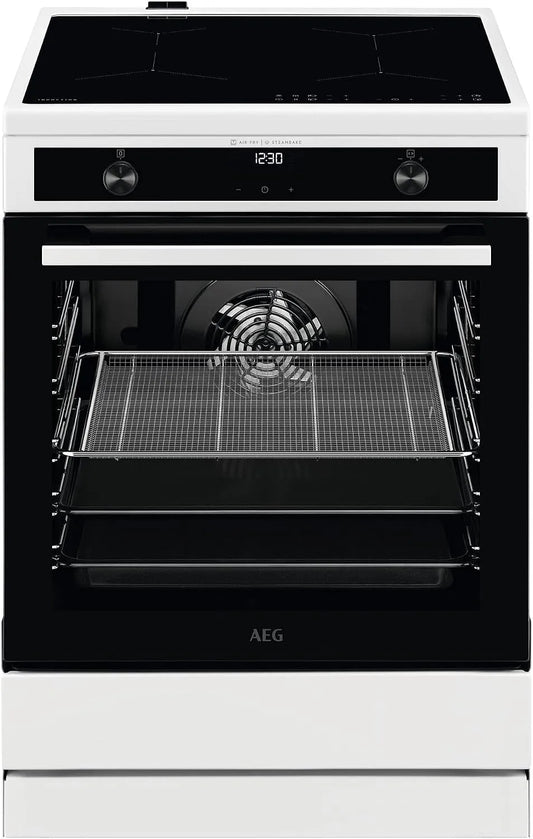 AEG CIB6644BBW Standherd mit Backofen, 60 cm, Touch-Bedienung, Kindersicherung, Grill, Display mit Uhr, Hob2Hood, SteamBake, mit Feuchtigkeitszugabe