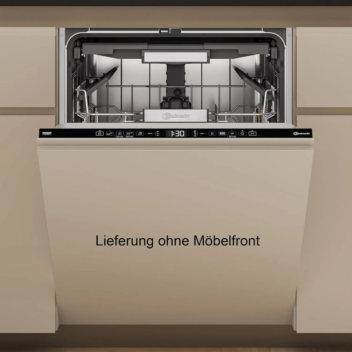 Bauknecht B7I HT58 Geschirrspüler, 60 CM, vollintegriert, Natural Dry-Automatische Türoffnung-Bessere Trocknung, 15 Maßgedecke, PowerClean