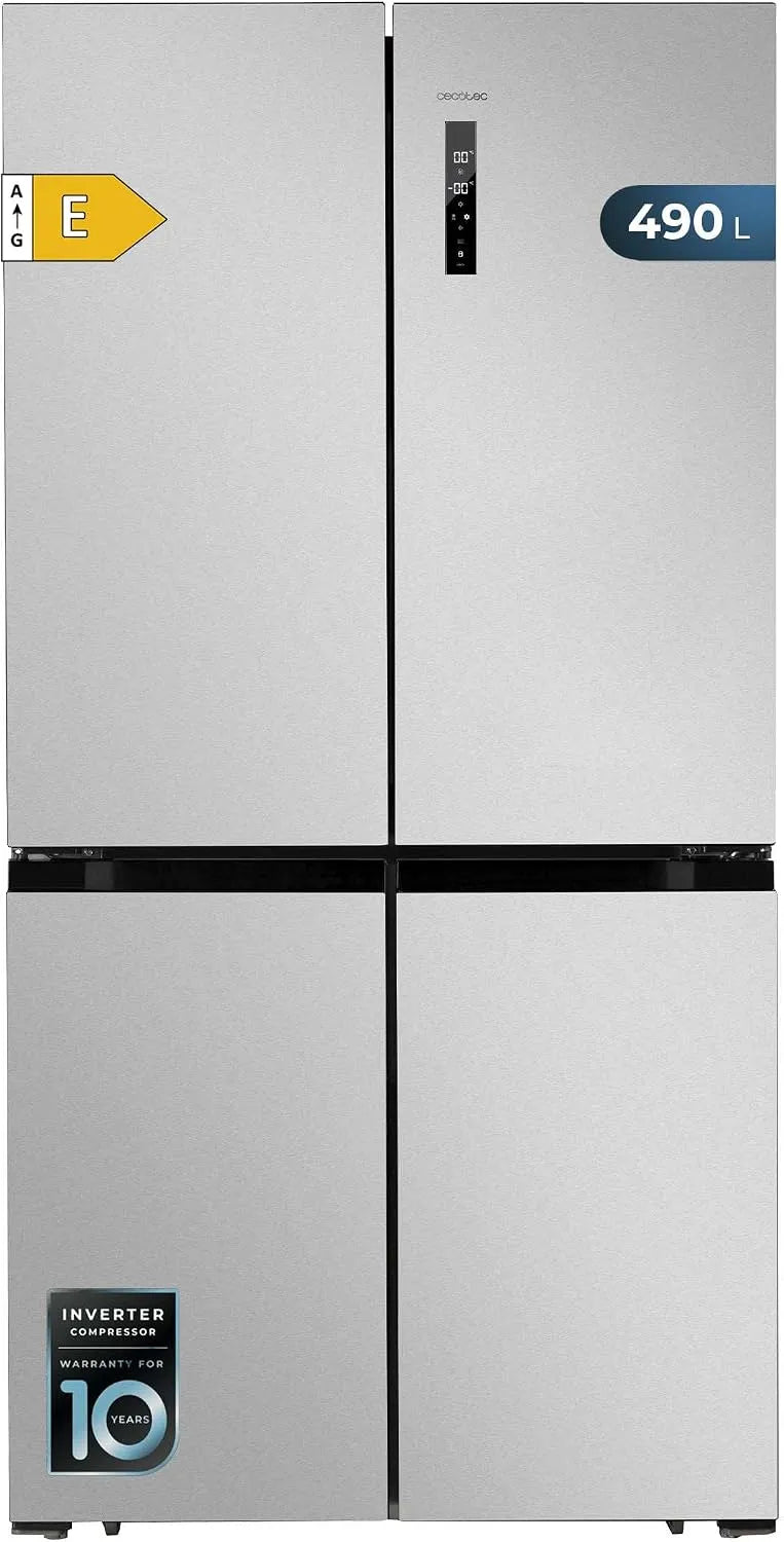 Cecotec Kühlschrank, 564 L, No Frost, Inverter, Edelstahl, 183 cm hoch, 91 cm breit, Total NoFrost, 4 Türen, 4D 564, Bolero, CoolMarket, Wasserspender