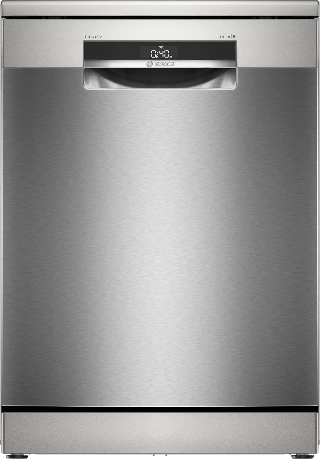 Bosch Serie 6 SMS6ECI11E Geschirrspüler, 60 cm, freistehend, Edelstahl, Silber, Silver Inox