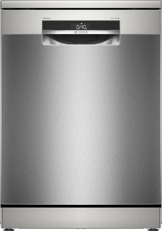 Bosch Serie 6 SMS6ECI11E Geschirrspüler, 60 cm, freistehend, Edelstahl, Silber, Silver Inox