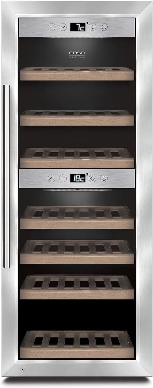 Caso WineComfort 380 Smart Weinkühlschrank, Weinkühler, Silber, Cooling type COMPRESSOR TECHNOLOGY, Bottles capacity 38, Caso Wine cooler WineComfort