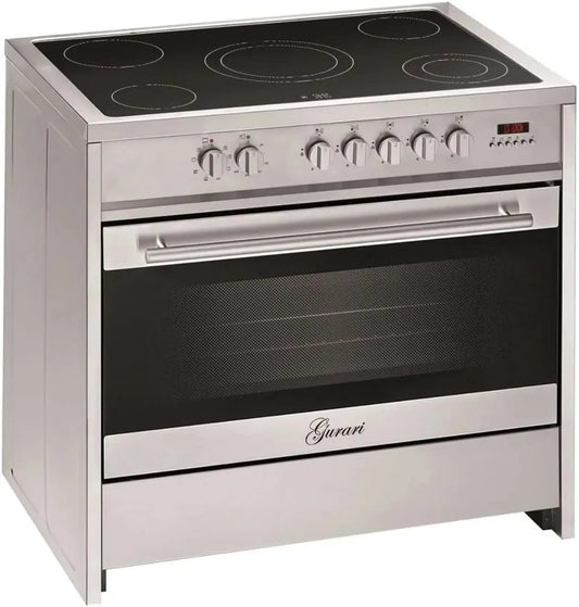 Standherd mit Backofen, 90 cm, 121 L, GURARI Elektro Standherd 90 cm GCH E 912 x Glaskeramik Herd Range Coocker 121 L